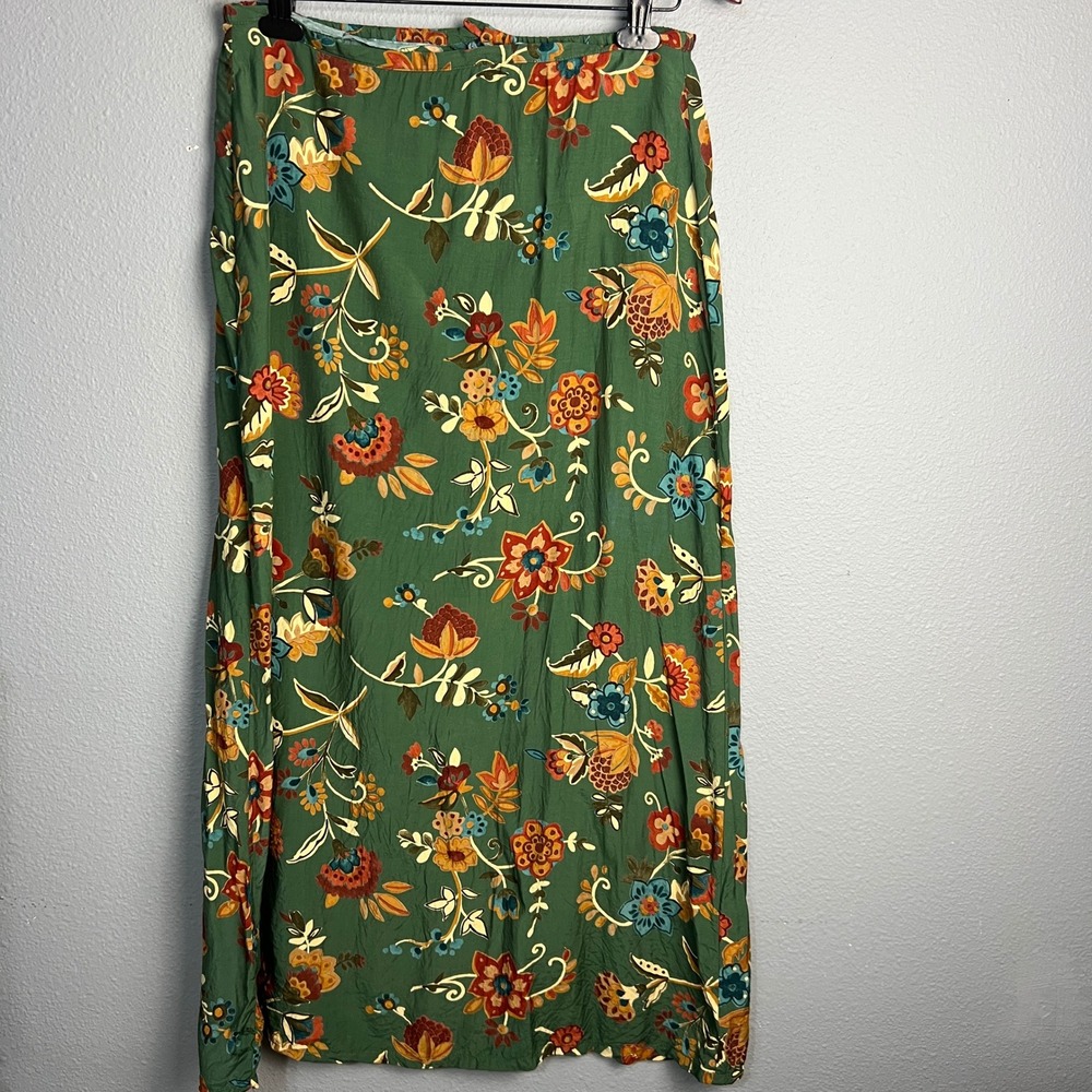 F.L. Malik Floral Maxi Skirt Cottagecore Boho Festival Hippie Retro Earthy 12